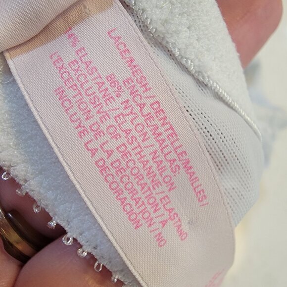 Victoria Secret White Lace Embellished Studded Push Up Bra 36D - Picture 6 of 7